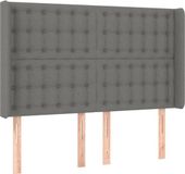 vidaXL Hoofdbord Tissu Gris Foncé 147x16x118/128 cm