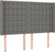 vidaXL Hoofdbord Tissu Gris Foncé 147x16x118/128 cm