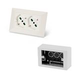 FANTON 42100S Universeel inbouwstopcontact OPERA/PLA dubbel stopcontact, Schuko 2P+T 16A, voorbekabeld, voor 3-voudige box + wandbox inbegrepen