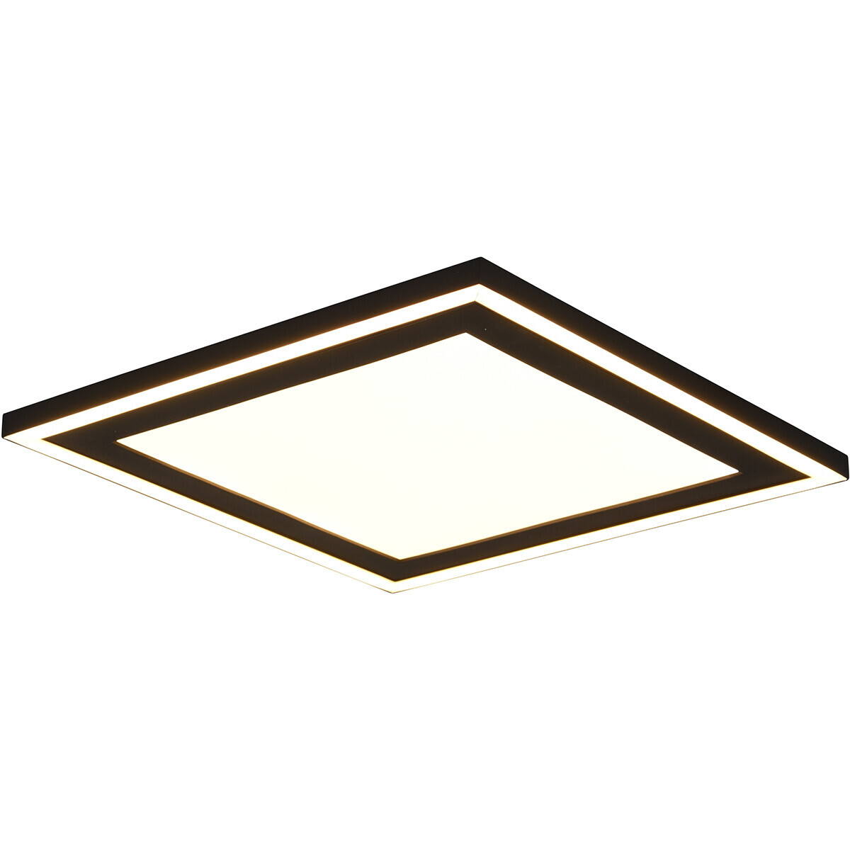 BES LED LED Plafondlamp - Plafondverlichting - Trion Coman - 24.5W - Warm Wit 3000K - Vierkant - Mat Zwart - Kunststof