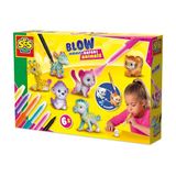 SES Creative 14335 Blow Airbrush pennen - Safari Dieren 6x - Creatieve knutselset voor kinderen vanaf 5 jaar - versier 6 safari dierenfiguren