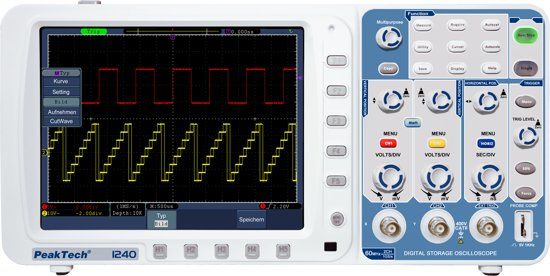 Peaktech 1240: 60 MHz / 2 CH, 500 MSa / s, digitale opslag oscilloscoop