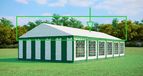 Bâche de toit PVC de rechange 6x12m, Couleur: Vert et blanc