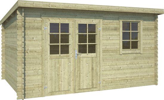 Outdoor Life Products Blokhut Amira Groen Geïmpregneerd 380 x 275 cm
