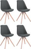 CLP Toulouse Set van 4 stoelen - Rond - Stof donkergrijs natura