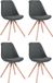CLP Toulouse Set van 4 stoelen - Rond - Stof donkergrijs natura