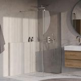 Brauer Oblivion - Inloopdouche - Helder Glas - 90 x 200 cm - met Zijwand 40 cm - incl. Glascoating - Chroom