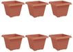 vidaXL Pot de fleurs carré plastique brique rouge 38 x 38 x 30 cm