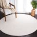 Safavieh Hedendaags tapijt, machinewasbaar en antislip, woonkamer, eetkamer, slaapkamer, kunstkonijnenbont, laagpolig tapijt, gebroken wit, 120 x 120 cm