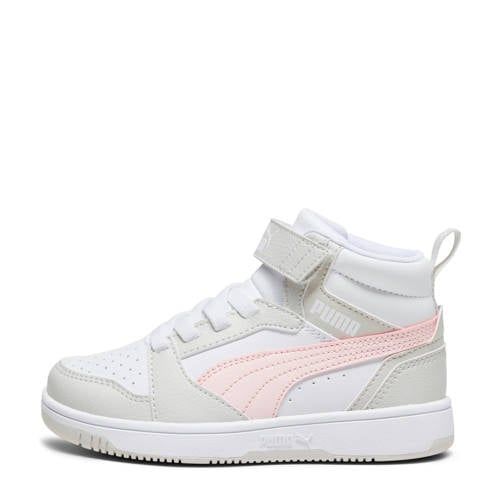 Puma Rebound V6 Mid Sneakers - Wit/Grijs/Roze
