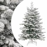 vidaXL Sapin de Noël artificiel avec charnières et neige 150 cm