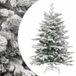 vidaXL Sapin de Noël artificiel avec charnières et neige 150 cm