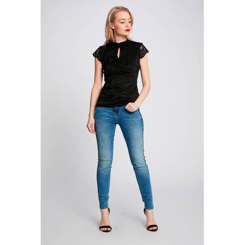 Morgan Lace Trim Top - Black