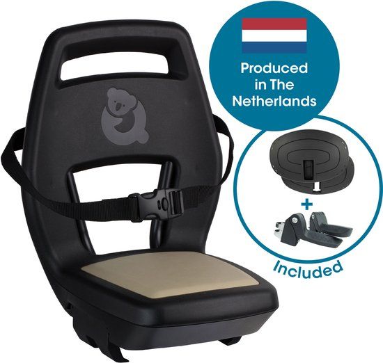 Qibbel Junior 6+ Fietsstoeltje Achter Bagagedrager bevestiging - Quick Connect - Khaki