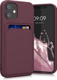 kwmobile telefoonhoesje geschikt voor Apple iPhone 12 mini - Hoesje met pasjeshouder - TPU case in wijnrood