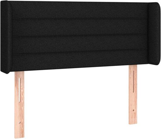 vidaXL Hoofdbord met randen 103x16x78/88 cm stof zwart