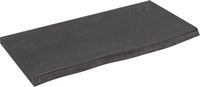 vidaXL Wastafelblad 60x30x2 cm behandeld massief eikenhout donkerbruin