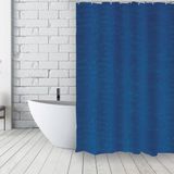 MSV Douchegordijn Blauw – Waterdicht Douche Gordijn van Stof – Spatscherm voor in de Douche – Douchegordijnen