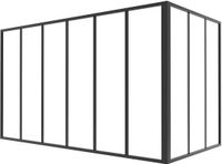 Vente-unique Hoekraam werkplaats in gepoedercoat aluminium - L180 x B90 x H105 cm (B x H) - Zwart - BAYVIEW