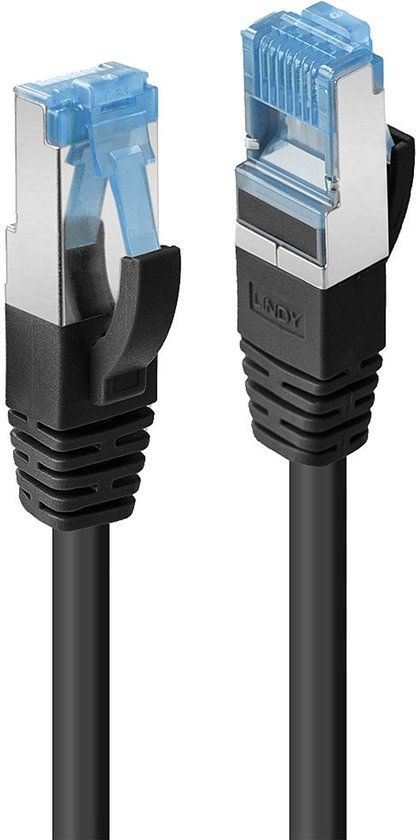 LINDY 47186 RJ45 Netwerkkabel, patchkabel CAT 6A S/FTP 30.00 m Zwart Snagless 1 stuk(s)