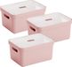 Sunware Sigma Home boîte de rangement 13L - Set de 3 - Rose/Transparent