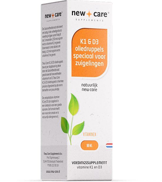 New Care K1 & D3 Oliedruppels - 10ml - Baby - Vitamine D & K