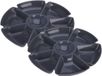 Excellent Houseware Hapjes / chips serveerschaal - 2x - donkergrijs - D29 cm - vakjes dienblad - kunststof