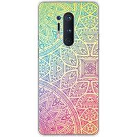 OnePlus Bedrukt siliconen hoesje compatibel met OnePlus 8 Pro mandala pastel