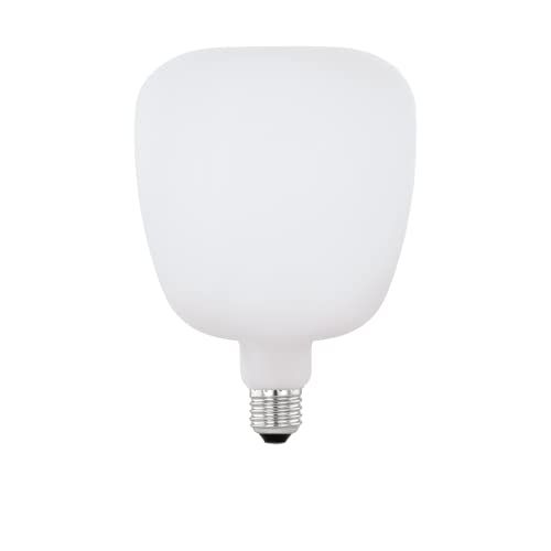 EGLO LED E27 dimbaar, vierkant, groot, 4,5 watt (komt overeen met 40 watt), 470 lumen, warmwit, 2700 K, opaalwit, TS140, Ø 14 cm