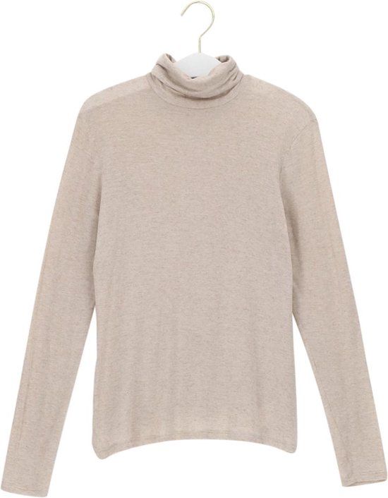 Perfect Line Cashmere Blend Turtle Neck Long Sleeve - Beige - Women's XL