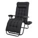 Chaise longue pliante 2 en 1 avec coussin amovible, transat de plage, noir