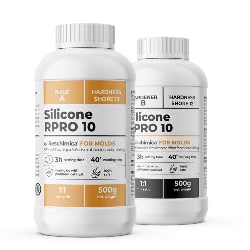 Reschimica R PRO 10 Silicone (zacht) mal maken, siliconenrubber, vloeibare silicone voor schimmels maken, mallen maken Silicone mengverhouding 1:1 (1 kg)