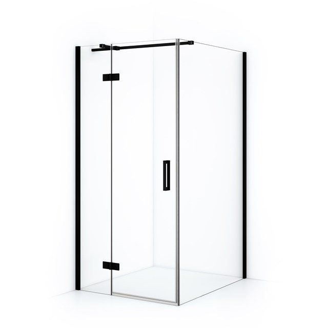 Maxaro Douchecabine Diamond 110x100cm 8mm Helder Veiligheidsglas Mat Zwart met Draaideur