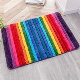 NIENLCIP Regenboog badmat kleurrijke badkamertapijten super zachte en absorberende microvezel pluche badtapijten met antislip achterkant voor badkamer machinewasbaar 45 x 61 cm
