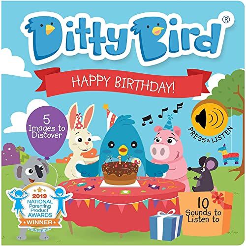 DITTY BIRD Baby geluidenboek: onze interactieve Eerste Verjaardag - Interactief liedjesboek voor kinderen vanaf 1 jaar