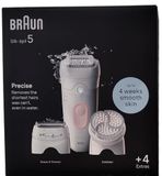 Braun Silk·épil 5, natte en droge epilator, gemakkelijk ontharen, blijvend gladde huid, inclusief scheerkop, trimmerkam en exfoliatieborstel, 5-060, flamingo roze