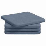 vidaXL Zitkussens 4 stuks Corduroy stof Blauw 40 x 40 x 3 cm