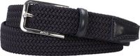 BOSS leren heren riem - navy blauw