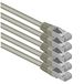 1aTTack.de 0,25m CAT6 LAN-netwerkkabel RJ45 1000 Mbit, 5 stuks - grijs