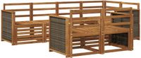 vidaXL - Buiten - bank - set - 7 - zitplekken - Naturel - Massief - Acacia - Hout