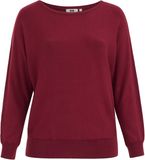 WE Fashion Dames fijngebreide trui - Curve - Vintage Red - XXL