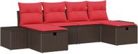 vidaXL Tuinbank Set Bruin Poly Rattan