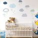 Muurstickers Kinderen Decoratie Babykamer Muurstickers Scandinavische wolken en Liefdesregen H180 x L 120 cm