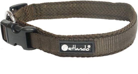 Petlando Hondenhalsband Mesh Mokka - XL - 55-60x4 cm