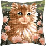 Vervaco Kruissteekkussen Kit Kitten - 40x40 cm