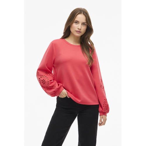VILA sweater koraalrood
