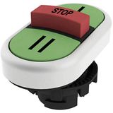 Pizzato Elettrica E21PTRS9AAAY Bouton-poussoir triple Vert, Rouge, Vert 1 pièce