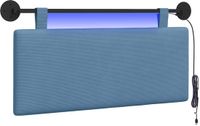 vidaXL Hangend Hoofdbord Blauw Corduroy Stof