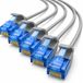 1aTTack.de CAT6 Slim LAN-netwerkkabel 5x 2m 1000 Mbit/s - Grijs