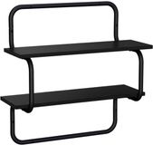 vidaXL Wandplank met 2 niveaus Zwart eiken 60 x 24,5 x 61 cm